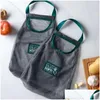 Storage Baskets Portable Reusable Grocery Bags Washable Mesh Bag Fruit Vegetable Shop String Hanging Kitchen Organizer Handbag Hh589 Dhj9R