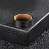 Poya Fashion Mens Whisky Barrel Wood Inlay 8mm Hammered Tungsten Ring 240112