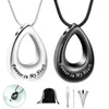 Pendant Necklaces Hollow Teardrop Cremation For Human/Pet Ashes Mini Memorial Urns Necklace Keepsake Stainless Steel Jewelry