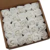 Dekoratif çiçekler d-yevil yapay 1,5 "ve 2" beyaz 25pcs gerçekçi gül tomurcukları DIY düğün boutonniere için gövdeli petite gül