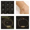 Birth Year Number Anklet Gold Sier Ankle Bracelets For Women 1980-2000 Stainless Steel Adjustable Summer Foot Chain Jewelry Anniversa Otpcg