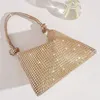 Rhinestone Decor Evening Bag Women's Knutted Handväskor Glitter Clutch Purses For Wedding Prom Party 240112