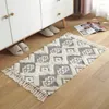 Carpets Geometric Wave Plush Braided Carpet With Tassels Cotton Hand Woven Printed Area Rug For Family Bedroom Window Non-slip Mat