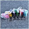 Luxury Creative Canvas Shoes Designer Key Chain Cell Phone Charms Sneaker Handväska Pendant Keyring KeyChain for ADT Child Jewelry Drop Dhnbc