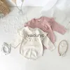 rompers new antumn Baby Bodysuit infant لطيف متماسكة قطعة واحدة فتيات صغيرات Outwear H240508