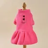 Dog Apparel Fashionable Pet Clothing Cozy Winter Dresses Pullover Skirt With Traction Ring Warm Puppy Plush For Small