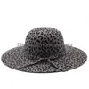 Semplice pieghevole a tesa larga Floppy Girl Cappello Fedora Cappello a cupola a tesa larga Cappelli in lana da donna Leopard Cloche Cap Drop Delivery Dh4Op