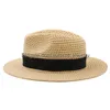 Summer Cotton Hat Women Panama Jazz Fedora Beach Vacation Wide Brim Visor Sun Hats For Men Sombrero Drop Delivery Dhn9b