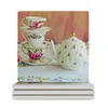 Table Mats Vintage Porclain Tea Cups And Pot Ceramic Coasters (Square) Set Coffee Eat