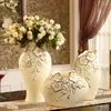花瓶豪華なチャイニーズクラシックアンティークセラミックエナメルフラワーグリーン花瓶クラフトホームデコレーション