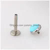 Opal Lip Stud Stone LaBret Ring 16G Kit Body Jewelry for Women Ear Brosket Earring Piercing Ombligo Drop Delivery DHBGT