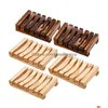 Zeepbakjes Natuurlijke Bamboe Houten Zeepbakjes Plaat Ladehouder Box Case Douche Handwas Zeephouders Drop Delivery Huis Tuin B Dhdu4