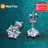 NeeTim 2ct boucles d'oreilles pour femmes S925 argent Sterling plaqué or blanc laboratoire diamant boucle d'oreille avec certificat GRA 240112