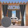 Waterproof And Windproof Outdoor Curtain Top Grommets For Gardens Balconies Blackout Drapes 240113