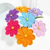 Dekorativa blommor 1pc Handgjorda stickningar Multicolor Galsang Flower för heminredning Bomullsgarn virkning tvättbar för alltid bröllop