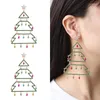 Orecchini pendenti in lega di albero di Natale con zirconi, design originale esagerato, gioielli personalizzati per feste di moda femminile per le donne