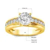 Redwood Famous Brand 1 Carat Ring Woman Solid 925 Sterling Silver Wedding Certified Luxury Female Jewelry DD 240112