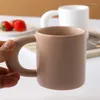 Kubki 1PCS 350 ml w stylu koreańskim tłuszczowym mub projektowy ceramiczny filiżanka prosta kawa para filiżanek herbaty naczyń