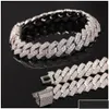 Catena Nuovo Arrivo Bracciale a Maglia Cubana Personalizzato Oro Bling Diamanti da Uomo Ghiacciato Cubic Zirconia Curb Polsino Cz Catene di Pietra Rap Dhu2O