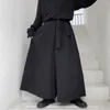 Pantaloni da uomo Pantaloni da uomo stile cinese Scuro irregolare gamba larga con lacci Hanfu Tang Harajuku Kimono Samurai