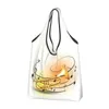 Shopping Bags Custom Trumpet With Music Notes Bag Women Portable Large Capacity Grocery Musician Trumpeter Tote Shopper