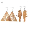 Dangle Earrings X7YA 12 Pairs Trendy Ethnic Style Wood African Wooden Drop Hollow Out Decor For Party