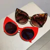 Óculos de sol retro na moda grande quadro gato olho moda roupas high-end óculos de sol festa máscaras proteção gafas de sol