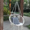 Camp Furniture 2024 Nordic Garden Swing Cotton Rope Hammock Hanging Chair Handmade Knitted Indoor Outdoor Kids Bed