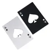 Partihandel 500 st/Lot rostfritt stål Poker Spelningskort av Spades Bar Tool Soda Beer Bottle Cap Opener Gift Silver Black SN2114