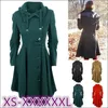 Plus Size S-7xl Fashion Women Topps Long Medieval Trench Coat Women Winter Black Gothic Coat Elegant Women Coat Vintage Female 240112