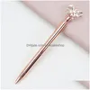 Ballpoint Pens Wholesale Diamond Butterfly Ballpoint Pen Type 1.0 Fashion Pens Office Stationery Creative Advertising 12 Colors Drop D Dhjpy