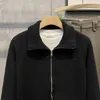 Roupas masculinas preto decote jaqueta cardigan suéter masculino de malha com zíper jaqueta de tamanho grande à moda antiga top coreano 240113