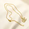 Woman Pendant Necklaces 18K Gold Plated Designer Necklaces Choker Letter Necklaces Pendant Wedding Party Gift