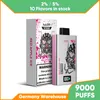 Одноразовая ручка Vape 9k 9000 затяжек Mesh Coil 14 мл 2% 5% N E Liquid Аккумуляторная батарея большой емкости Электронная сигарета Быстрая доставка Склад в ЕС