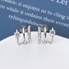 ANZIW Triple Side Hoops Earrings Half Open Cuff Real 925 Silver Piercing Ear Stud for Women Korean Jewelry 240112