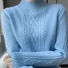 Herbst und Winter Frauen Pullover Warme Kaschmir Lose Große Größe Top Hälfte Rollkragen Gestrickte Bodenbildung Shirt 240112