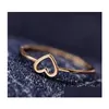 Eenvoudige Hartband Ringen Voor Vrouwen Paar Bruiloft Belofte Infinity Eternity Liefde Sieraden 2 Kleuren Drop Levering Ot85E