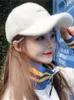 秋と冬に韓国の濃厚な暖かい髪の毛ブレンド野球帽子の女性の刺繍文字