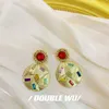 Boucles d'oreilles pendantes de Style Vintage classique, pendentif en pierres précieuses rouges baroques avec strass colorés et accessoires de tempérament