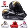 WOSWEIR Kick Boxing Luvas Homens Mulheres PU Karate Muay Thai Guantes De Boxeo Luta Livre MMA Sanda Treinamento Adultos Crianças Equipamentos 240112