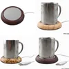 Usb Gadgets Walnut Wood Grain Cup Warmer Pad Coffee Tea Milk Drinks Heating Safty Electric Desktop Warm Matel Base Marble 2057264 Drop Ota4D