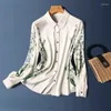 Women's Blouses Satin Print Shirts Loose Silk Vintage Spring/summer Ladies Clothing Fashion Long Sleeves Women Tops YCMYUNYAN