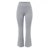 Calças femininas calças para mulheres cor pura moda casual grande dobrável capris calça esportes fundo elástico