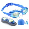 Swim Goggles Antifog UV Caps Profesjonalne silikonowe szklanki pływania obudowa nos do uszu dla dzieci mężczyźni kobiety nurkowe okulary 240112