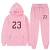 Tweedelige set Casual fleece trainingspak dames Winter Damessets Oversized capuchon met lange mouwen en capuchon Sportbroek Damespak 240112