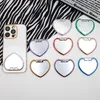 Mirror Heart Design Plating Phone Holder For iphone 15 14 13 All Phones Universal Smart Lazy Colored Bracket Finger Ring Stand Gifts 250pcs