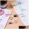 Mode Colorf Metall Sprühfarbe Stern Offener Ring Set für Frauen Candy Farbe Handbemalte Knuckles Schmuck Drop Lieferung Dhxjn