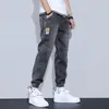 Jeans pour hommes Hommes Automne Hiver Chaud Peluche Doublé Cordon De Serrage Taille Élastique Denim Pantalon Casual Lâche Doux Mâle Pantalon À Menottes Menswear