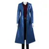 Jacket Long Women's Clothing Streetwear Solid Color Steampunk Gothic Lapel Biker Jacket S-5XL Woman Faux Leather Trench Coat 240112