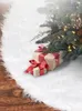 Décorations de Noël jupe arbre ornement blanc en peluche fourrure de base de Noël couvertures de tapis de base joyeux pour l'année à domicile